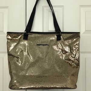 Golden Sparkled Extra-Large Tote Shoulder Bag